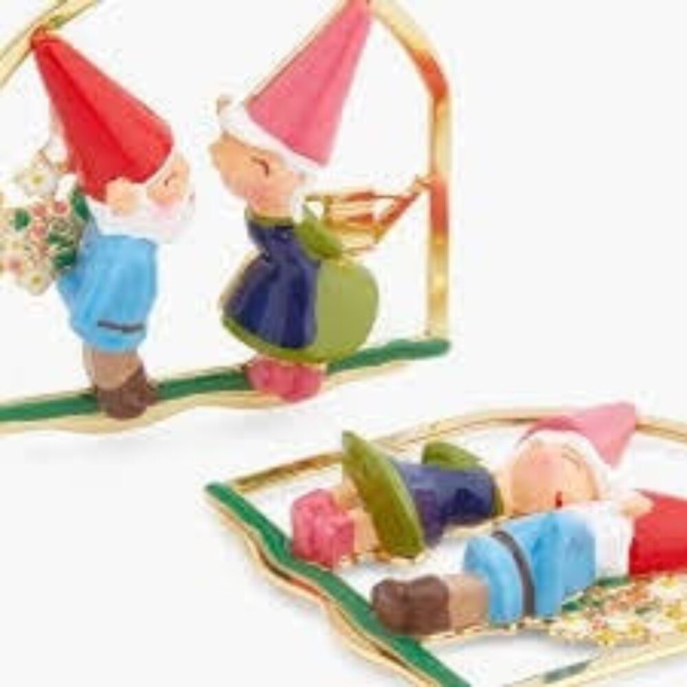 Les Nereides Garden Gnome Couple Post Earrings